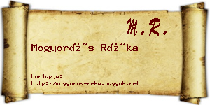 Mogyorós Réka névjegykártya